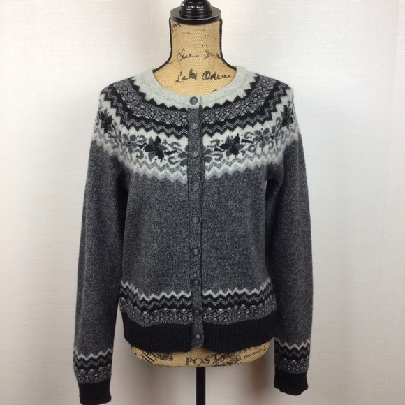 Eddie Bauer Wool Blend Cardigan Sweater Button Down - Picture 14 of 14